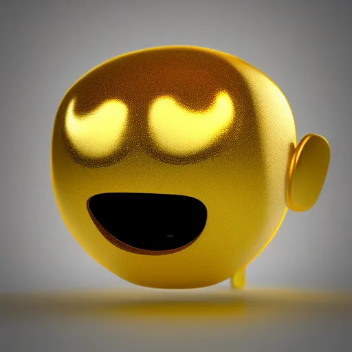 Prompt: sad golden emoji, full head shot, trending on artstation, octane render, insanely detailed, 8 k, hd