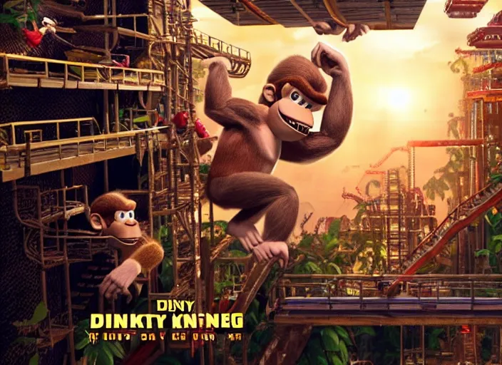 Prompt: film still of donkey kong in the new scifi movie, 4 k