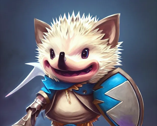 Image similar to a super cute anthropomorphic hedgehog from final fantasy, outside a big pokemon sword and shield school, deep focus, d & d, fantasy, intricate, elegant, highly detailed, digital painting, artstation, concept art, matte, sharp focus, illustration, hearthstone, art by artgerm and greg rutkowski and alphonse mucha