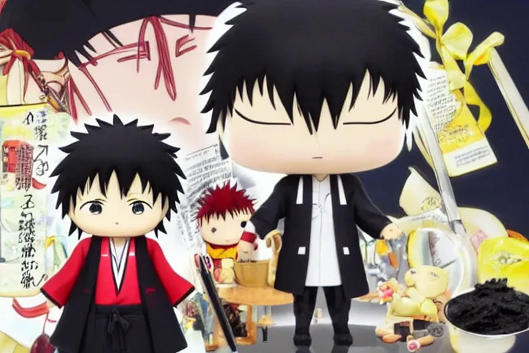 Prompt: hijikata toushirou, kewpie mayonnaise, anime ， gintama, black hair