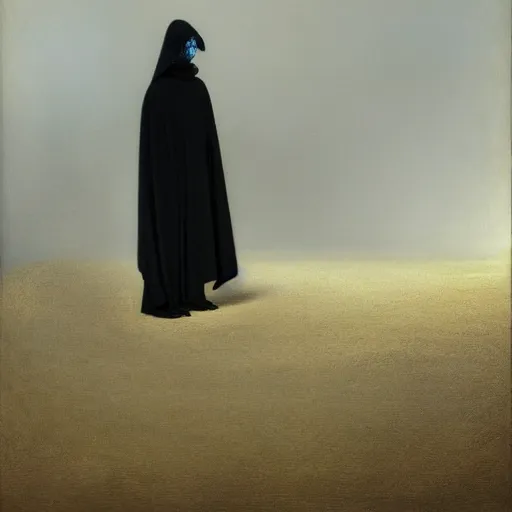 Prompt: a skeleton in black cloak by Gabriel Dawe