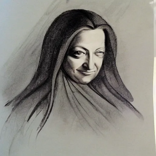 Image similar to sketch for Zaha Hadid portrait by da vinci