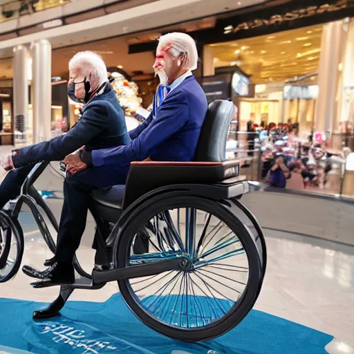 Image similar to Joe Biden riding a mall ride