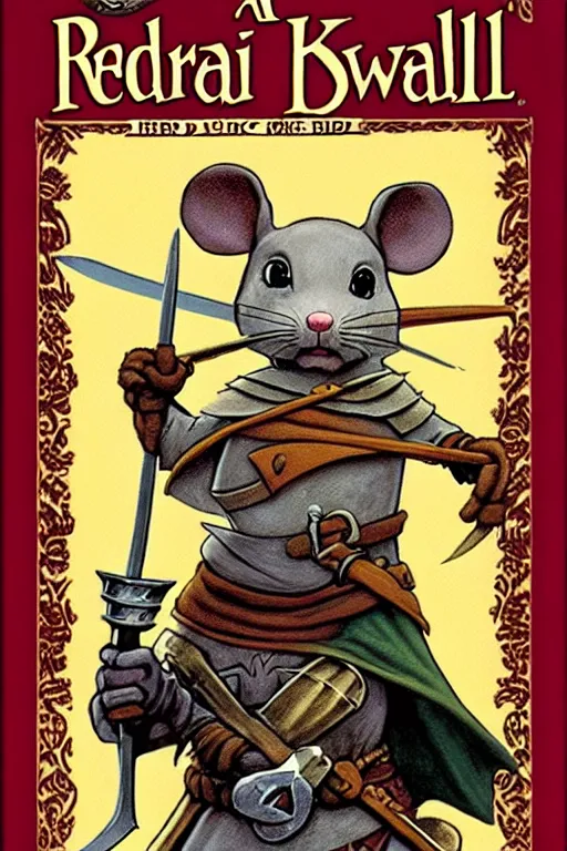 Image similar to a heroic mouse knight with sword and shield, redwall, brian jacques, detailed, epic