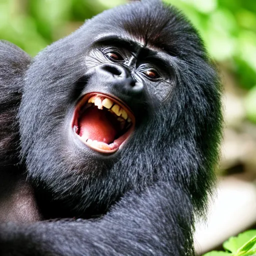 Image similar to mountain gorilla laughing