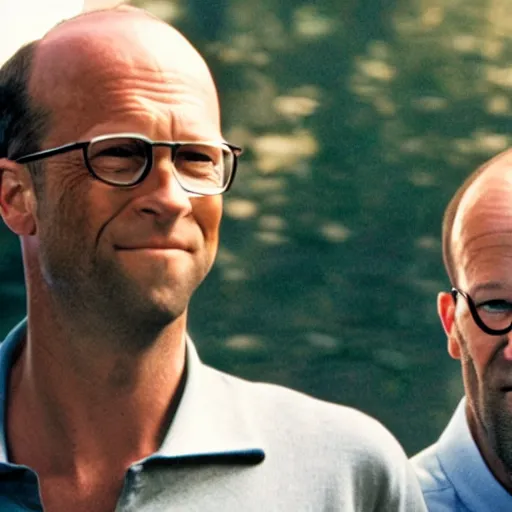 Prompt: bill gates and jason statham fight, cinematic, adventura, 3 5 mm