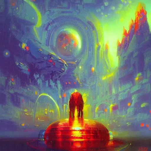 Image similar to a beautiful painting representative of the art style of paul lehr