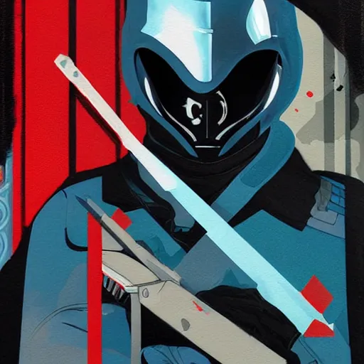 Prompt: Cobra Commander picture by Sachin Teng, asymmetrical, dark vibes, Realistic Painting , Organic painting, Matte Painting, geometric shapes, hard edges, graffiti, street art:2 by Sachin Teng:4