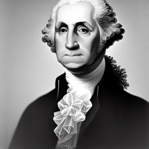 Prompt: photo of George Washington by Diane Arbus, no wig, 2022, black and white, high contrast, Rolleiflex, 55mm f/4 lens