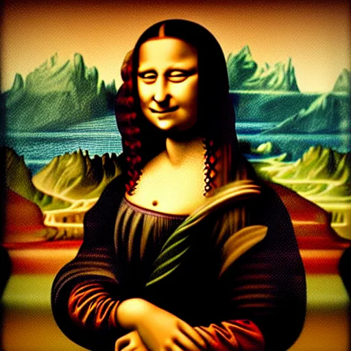 Prompt: hippie mona lisa