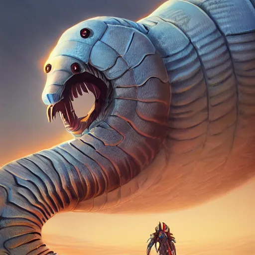 Image similar to giant sandworm monster, made by Stanley Artgerm Lau, WLOP, Rossdraws, ArtStation, CGSociety, concept art, cgsociety, octane render, trending on artstation, artstationHD, artstationHQ, unreal engine, 4k, 8k,