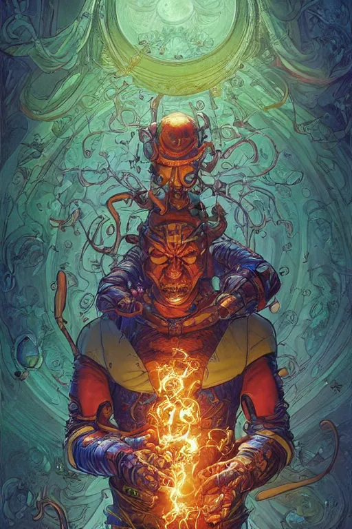 Prompt: magical mystical amazing trading card art of Salamandroid comic book character by Ethan Van Sciver, beautifully lit, hyperdetailed, beautiful lighting, featured on artstation, cgsociety, by James Jean, Moebius, cory loftis, craig mullins, rutkowski, Mucha Klimt and Tom Bagshaw