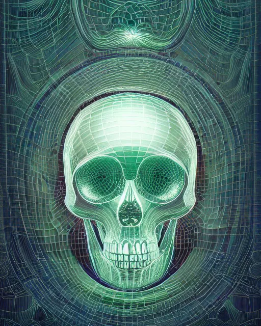 Prompt: 3 d render, photoreal, hyperreal, photorealistic, hyper - realistic, 3 d, octane render, 8 k, magick mushrooms inside of the glass - skull with profile picture by luis toledo and alex grey and beeple. neo - surrealism. digital art, pixel art, concept art, octane render, trending on cgsociety, trending on artstation