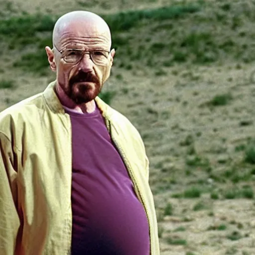 Image similar to walter white caressing his pregnant stomach