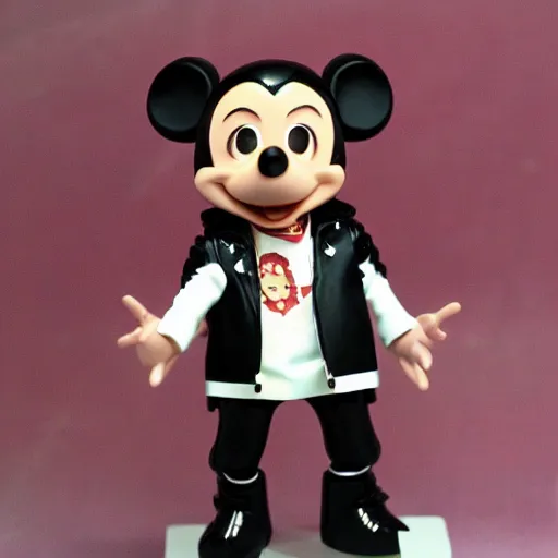 Image similar to michael jackson, michael jackson, michael jackson, michael jackson, michael jackson, michael jackson, michael jackson, michael jackson, ( ( ( mickey mouse ) ) ), nendroid, butcher billy style