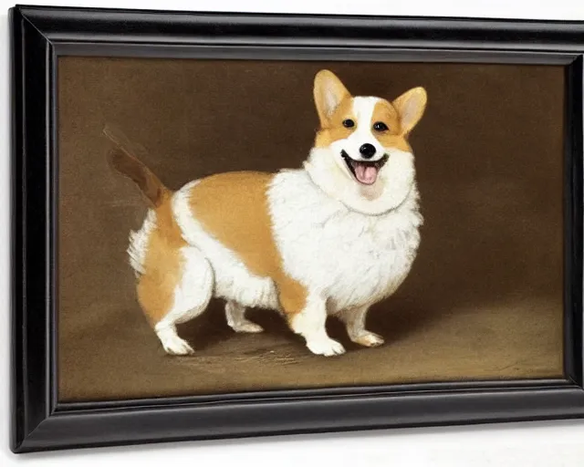 Prompt: A happy Corgi, by Jean-Baptiste Oudry, by Beatrix Potter, by frank weston benson