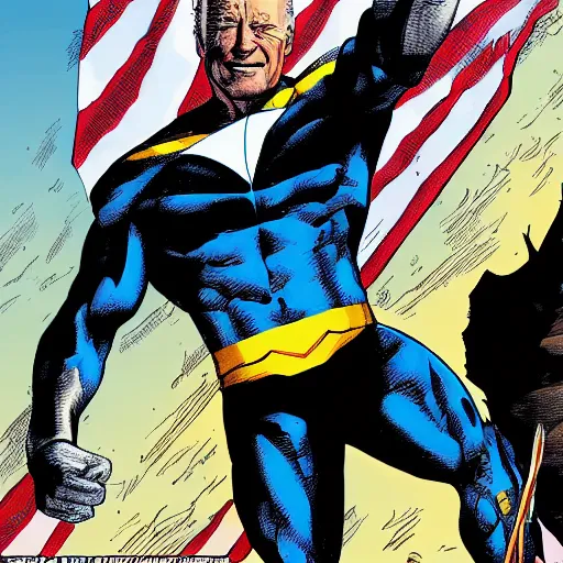 Image similar to joe biden as wolverine, comic book