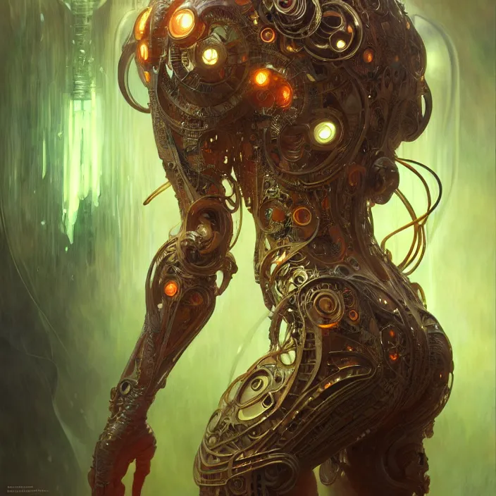 Image similar to organic cyborg, neon cuttle fish, diffuse lighting, fantasy, intricate, elegant, highly detailed, lifelike, photorealistic, digital painting, artstation, illustration, concept art, smooth, sharp focus, art by john collier and albert aublet and krenz cushart and artem demura and alphonse mucha