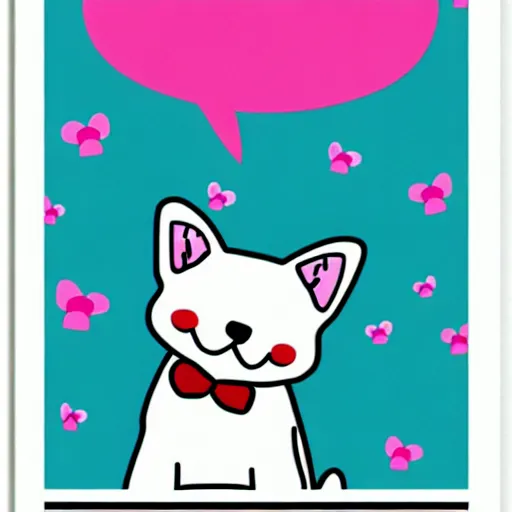 Prompt: Kawaii cute dog, poster art