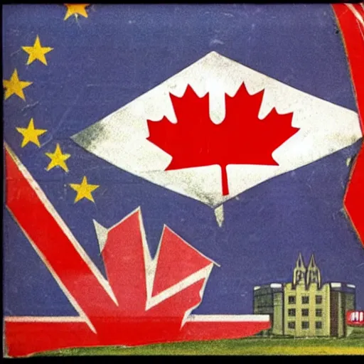 Image similar to pro - annexation of canada propaganda by the usa 1 9 5 0 s
