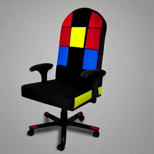 Image similar to a photo of a rubiks cube gaming chair