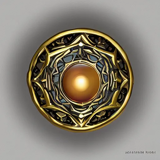 Image similar to a dnd golden wedding ring with three small glowing orbs in the center of its face, digital painting, artstation