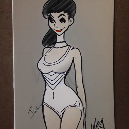 Image similar to milt kahl sketch of victoria justice with kim kardashian body as princess daisy from super mario bros