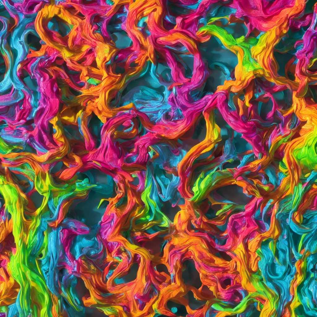 Image similar to painful pleasures by lynda benglis, octane render, colorful, 4 k, 8 k