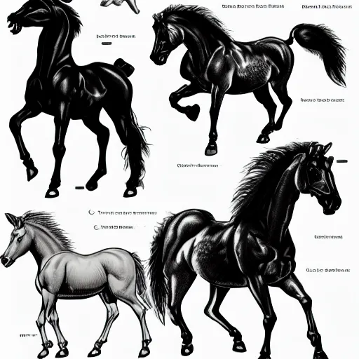 Image similar to centaur anatomy reference sheet,