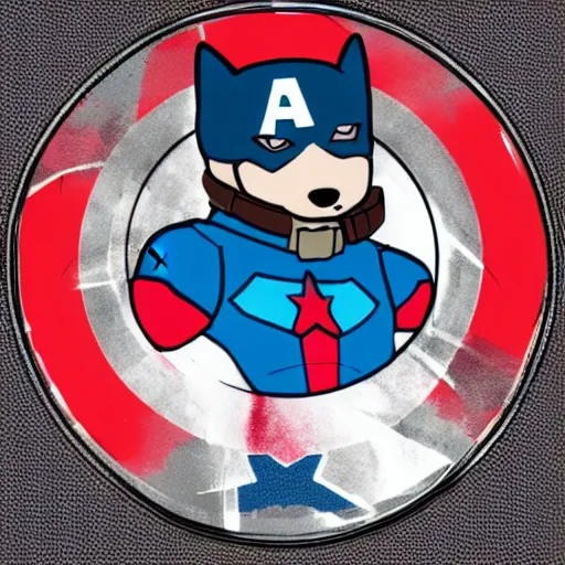 Prompt: a corgi dressed as captain America, no background, vector illustration, comic style