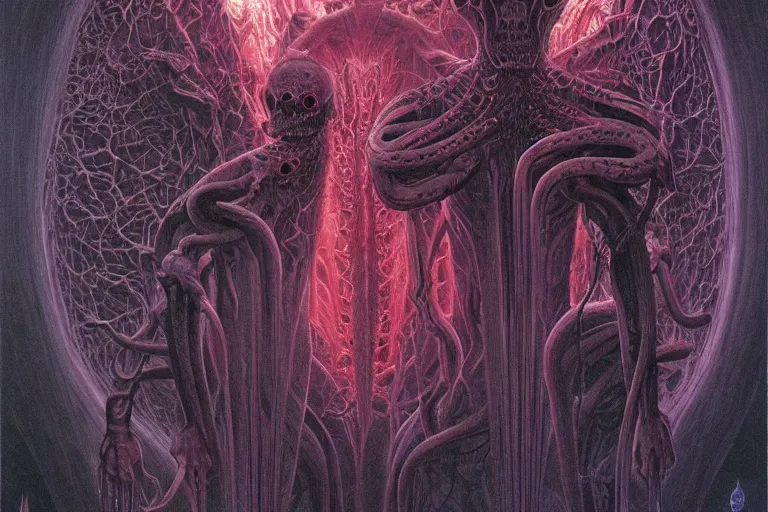 Image similar to that is not dead which can eternal lie and with strange aeons even death may die, intricate, ultra high definition, ultra detailed, symmetry, sci - fi, dark fantasy, by wayne barlowe