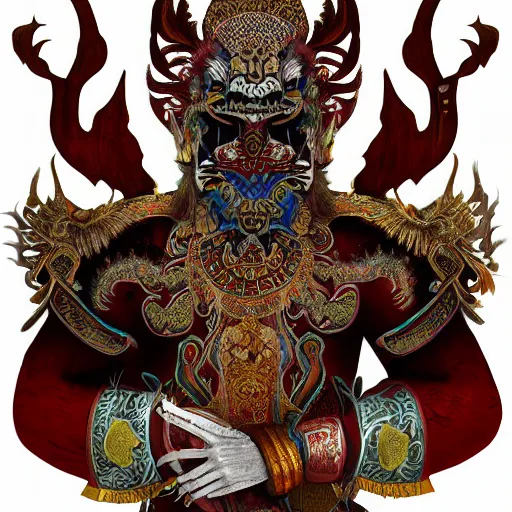 Image similar to barong bali, illustration, digital art, trending artstation