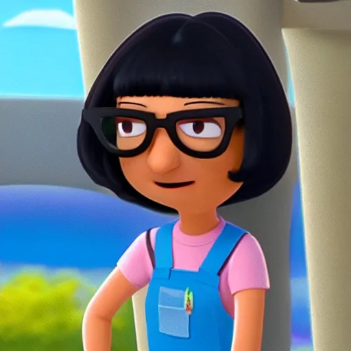 Image similar to A still of Tina Belcher in a Pixar movie