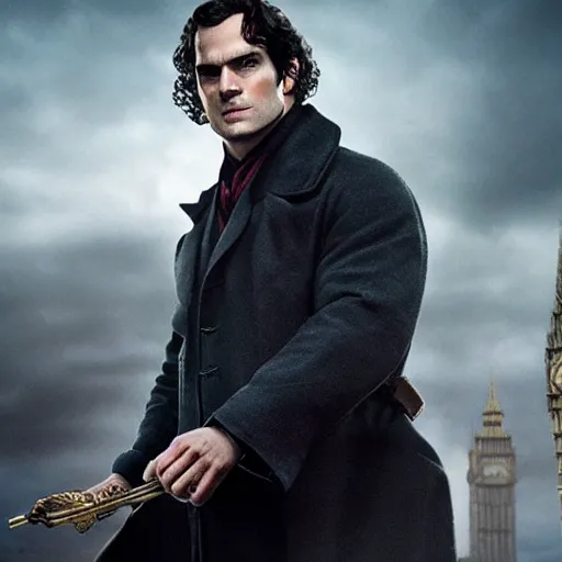 Prompt: Henry Cavill as Sherlock Holmes