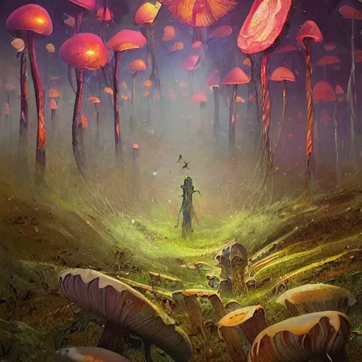 Image similar to psychedelic trip mushrooms geog darrow greg rutkowski