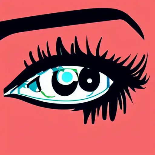 Prompt: table 2, illustration of eye saccades, gaze detection, clean cel shaded, vector art. behance hd illustration