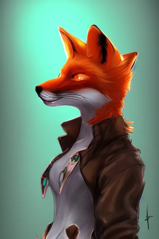 Image similar to a fox fursona, trending on artstation, by kawacy, furry art, digital art, cyberpunk, high quality, backlighting