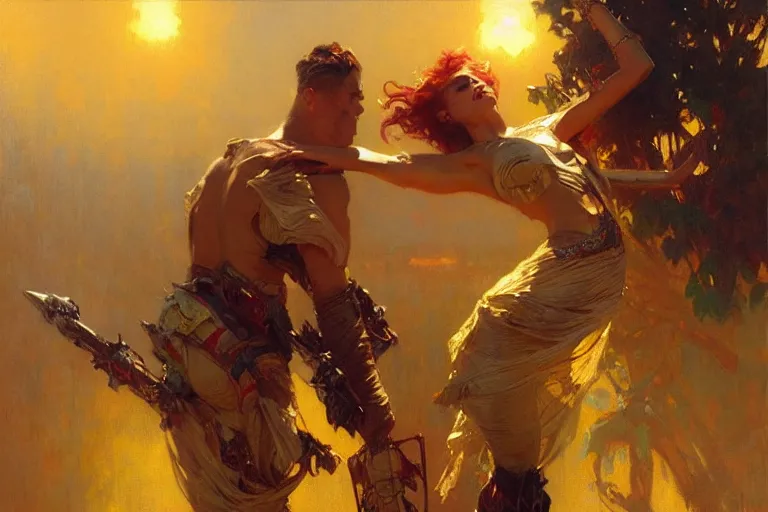 Image similar to synthwave, painting by gaston bussiere, craig mullins, j. c. leyendecker, greg rutkowski