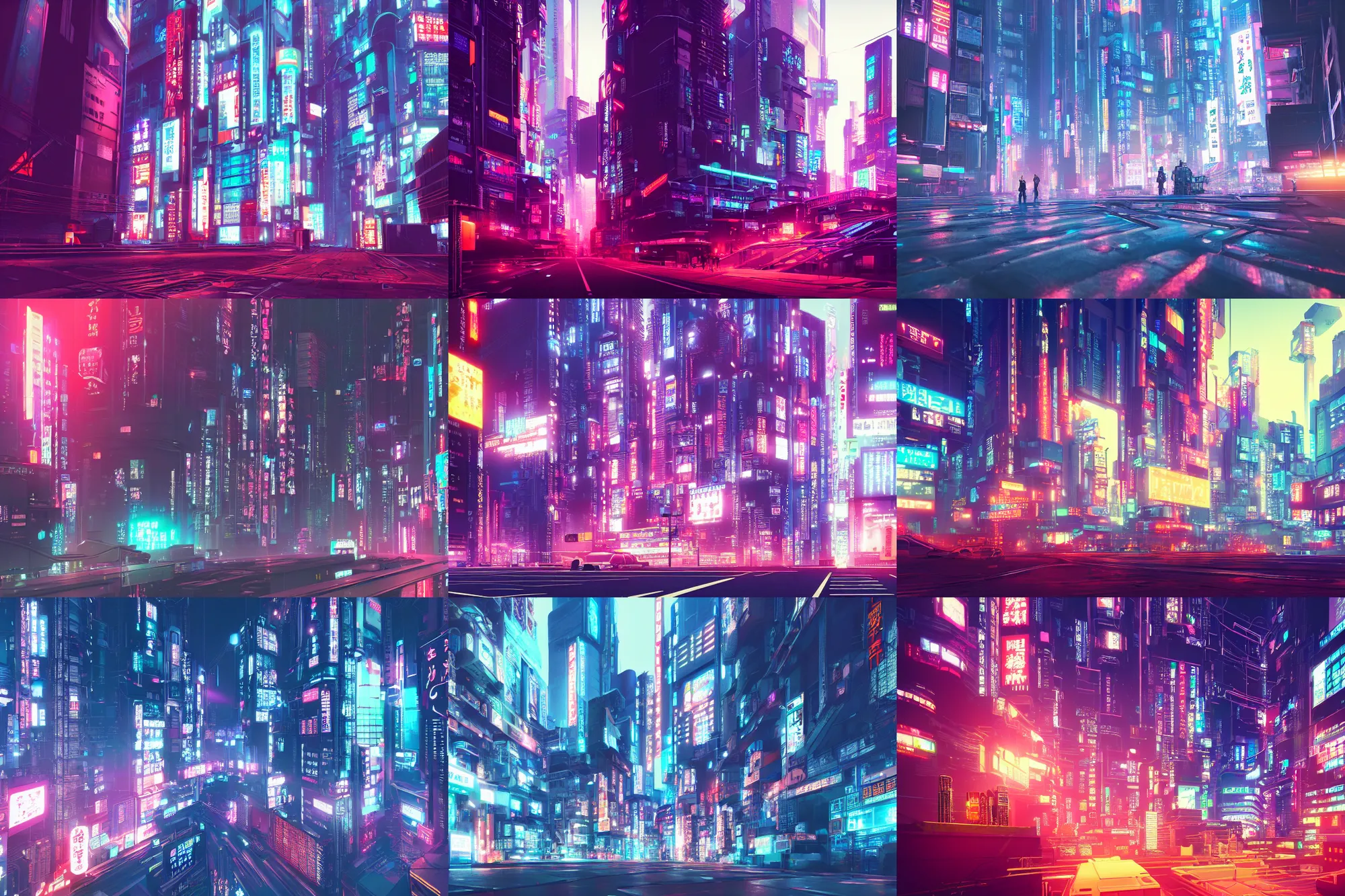Prompt: digital illustration of cyberpunk tokyo cityscape, very detailed, 4 k, 8 k, octane render, vibrant color scheme, by beeple and makoto shinkai