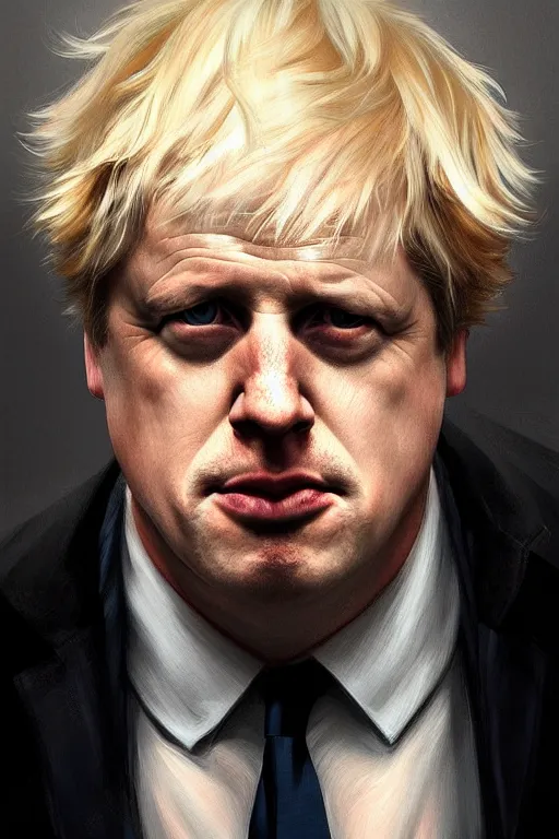 Prompt: Boris Johnson as Rokky Balboa, realistic portrait, symmetrical, highly detailed, digital painting, artstation, concept art, smooth, sharp focus, illustration, cinematic lighting, art by artgerm and greg rutkowski and alphonse mucha