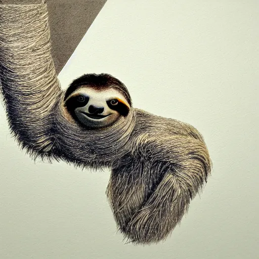 Prompt: sloth, intricate detail, conceptual art, soft light, dynamic