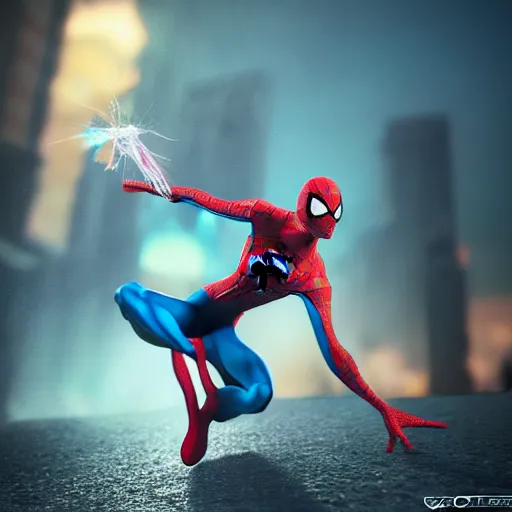 Image similar to disney princess and spiderman hybrid , octane render, marvel , volumetric lightening , trending on artstation