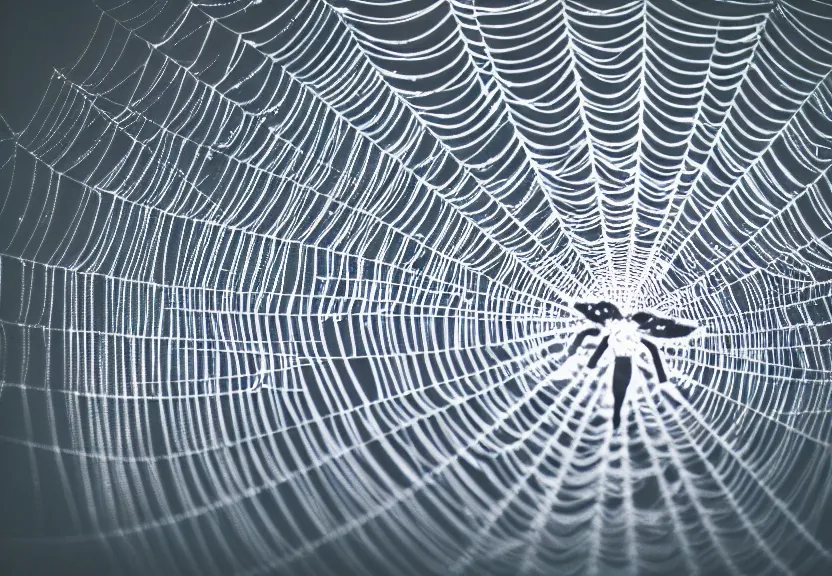 Image similar to a ultra realistic hyper realistic underexposed fujifilm 800 photograph of an intricate neon spider web