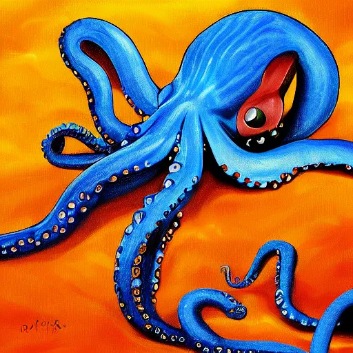 Image similar to octopus and cats fighting for life, digital paintingl