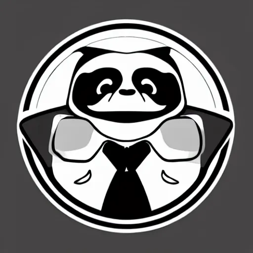 Image similar to sloth wearing tuxedo, 3 d logo, vector illustration, aesthetic, minimalistic