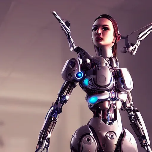 Image similar to beutiful girl cyborg, trending artstaition, unreal engine