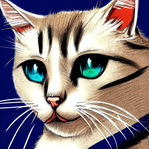 Prompt: anime styled cat, portrait