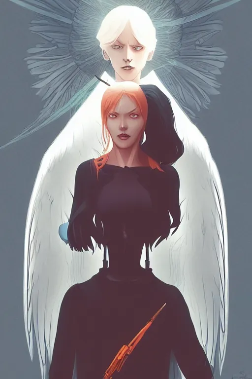 Prompt: angel of the death, line by eric - anthony johnson, sketch by jacqueline e, color by bo feng lin, background by ilya kuvshinov