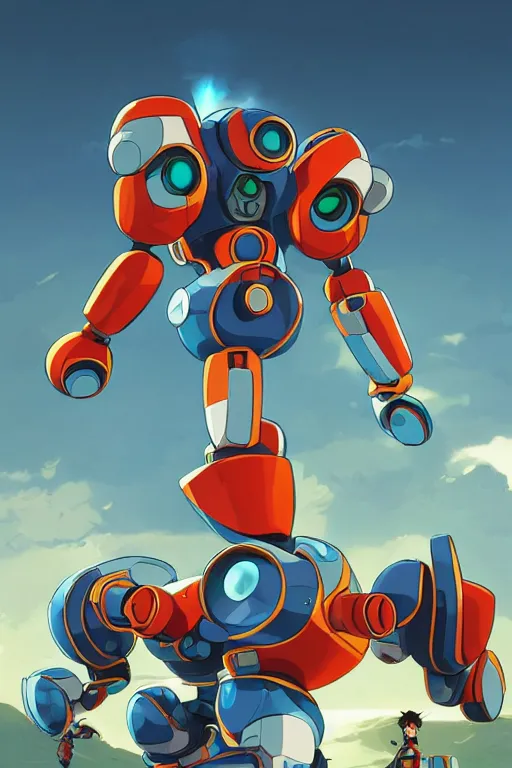 Image similar to metabots medabots medarotto medarot robot minimalist comics, behance hd by jesper ejsing, by rhads, makoto shinkai and lois van baarle, ilya kuvshinov, rossdraws global illumination ray tracing hdr radiating a glowing aura