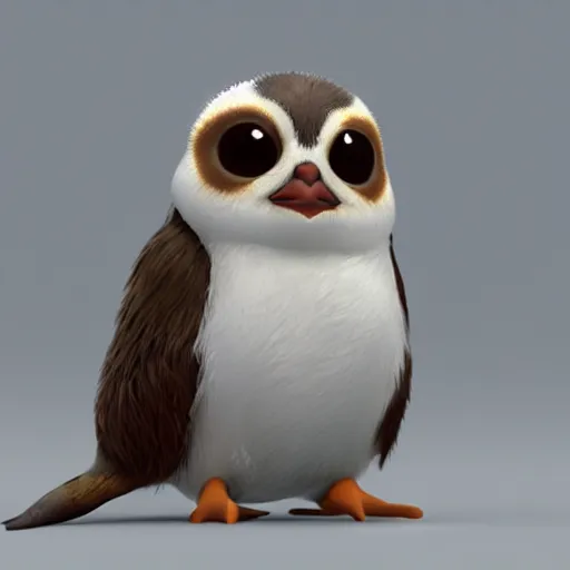 Image similar to photo of a porg, cgsociety